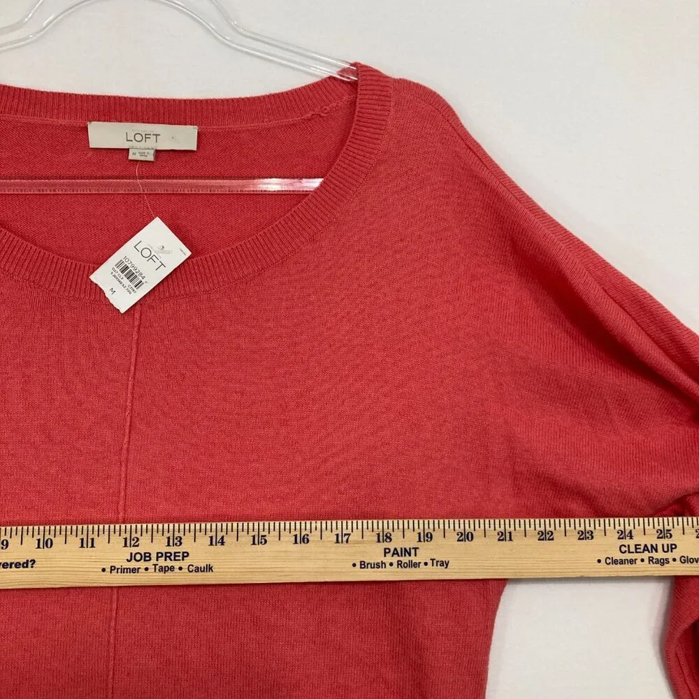New Ann Taylor Loft Medium Orange Cashmere Blend‎ 3/4 Sleeve Light Knit Sweater